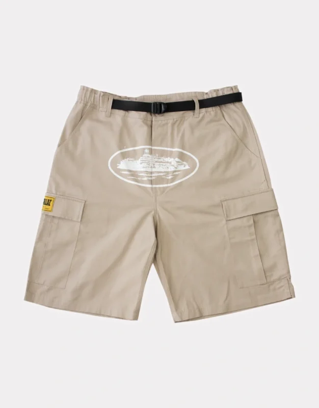 Corteiz Alcatraz Cargo Shorts – Beige