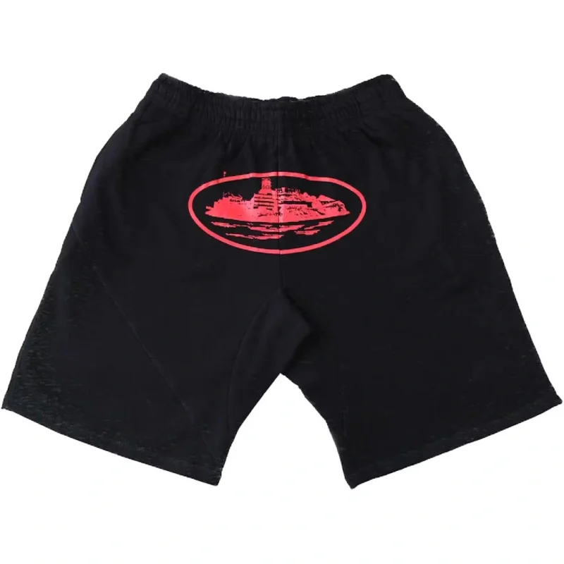 Corteiz Alcatraz Shorts BlackRed