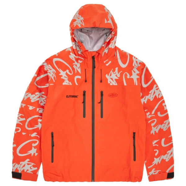 Corteiz Elitework Waterproof Shell Jacket – Orange