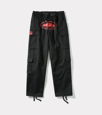 Corteiz Purp Guerillaz Cargos – Black/Red