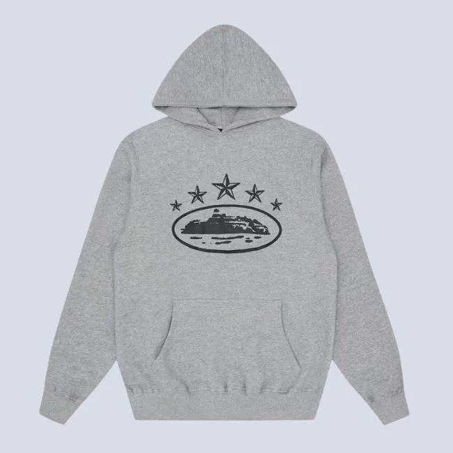 Corteiz 5 Starz Alcatraz Hoodie Grey