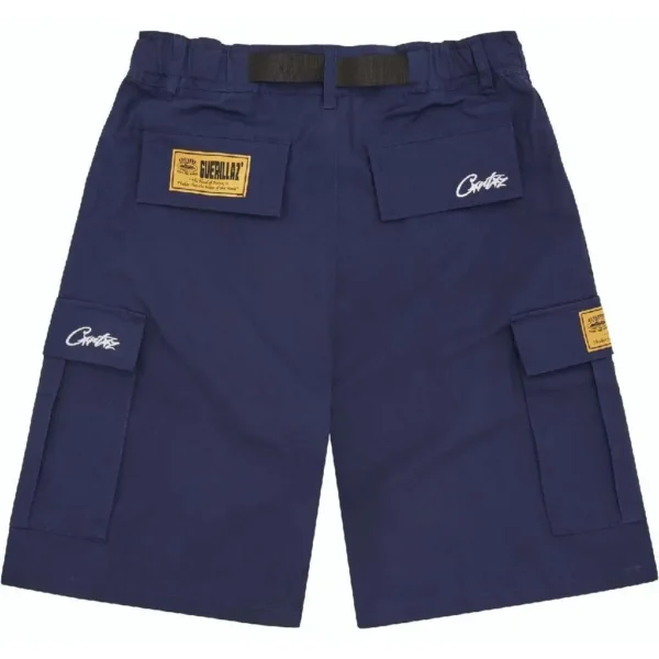 Corteiz Alcatraz Cargo Shorts in Navy Blue