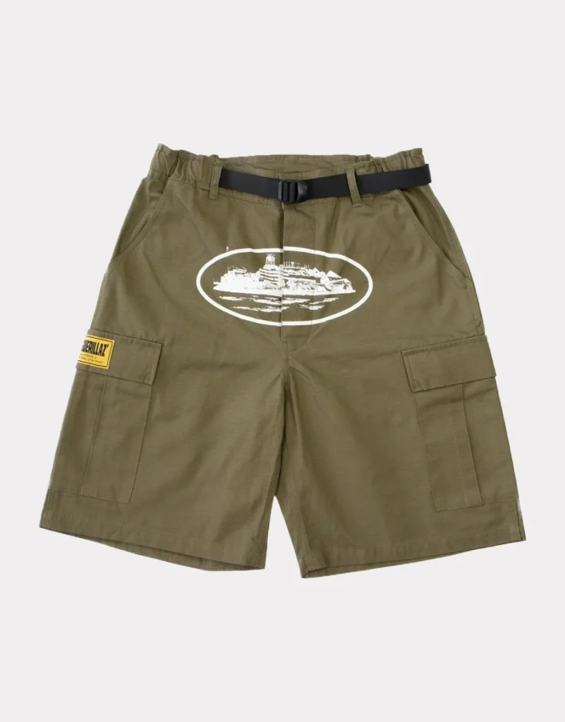 Corteiz Alcatraz Cargos Khaki Green Shorts