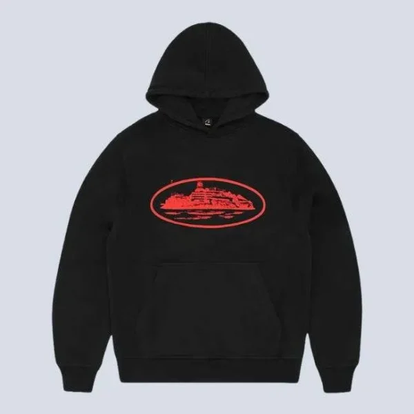 Corteiz Alcatraz V2 Hoodie Black/Red