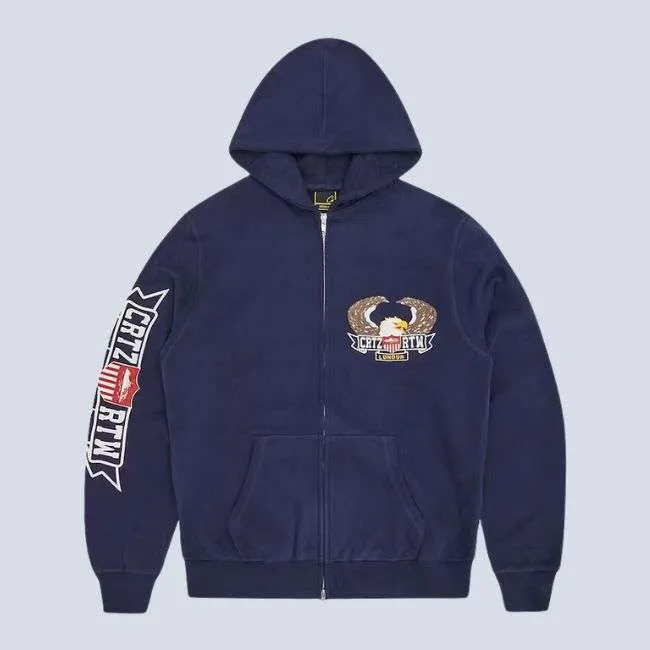 Corteiz Dipset Zip-Up Hoodie Navy