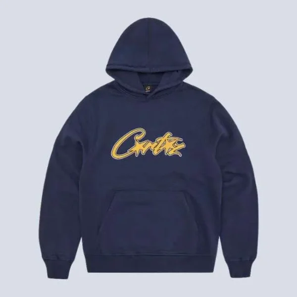 Corteiz Satin Applique Allstarz Hoodie Navy