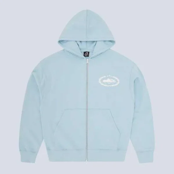 Corteiz Superior Royale Zip Hoodie Baby Blue