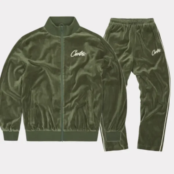 Corteiz VVS Velour Tracksuit Green